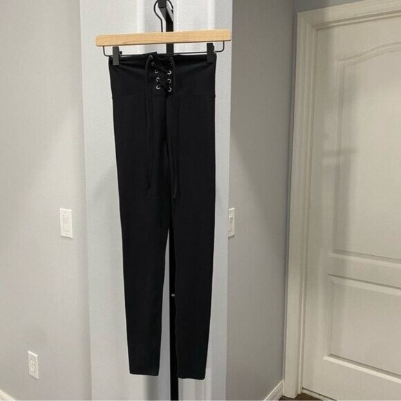 LNA Clothing Black Dovie Lace Up Legging $165 Size XS Leggings Pull On Minimal • - Picture 2 of 8